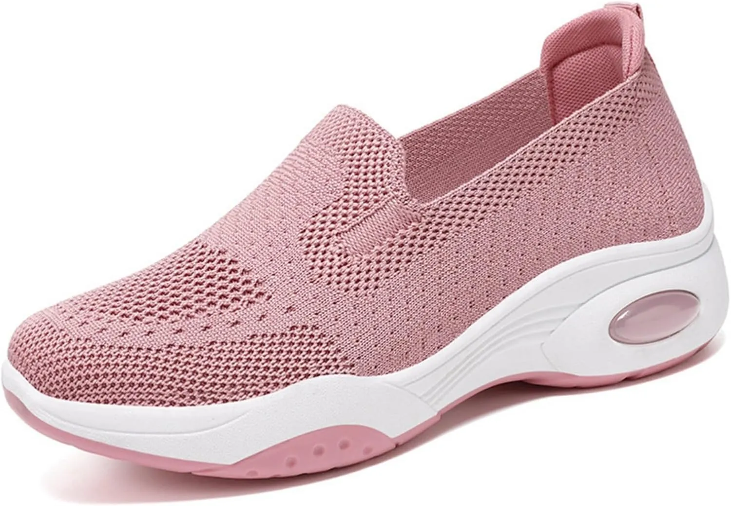 Womens Walking Shoes Summer Breathable Mesh Hollow Out Orthopedic Sneakers Lightweight Comfortable Soft Sole Slip On Platform Sneaker Athletic Air Cushion Sports Shoes Arch Support