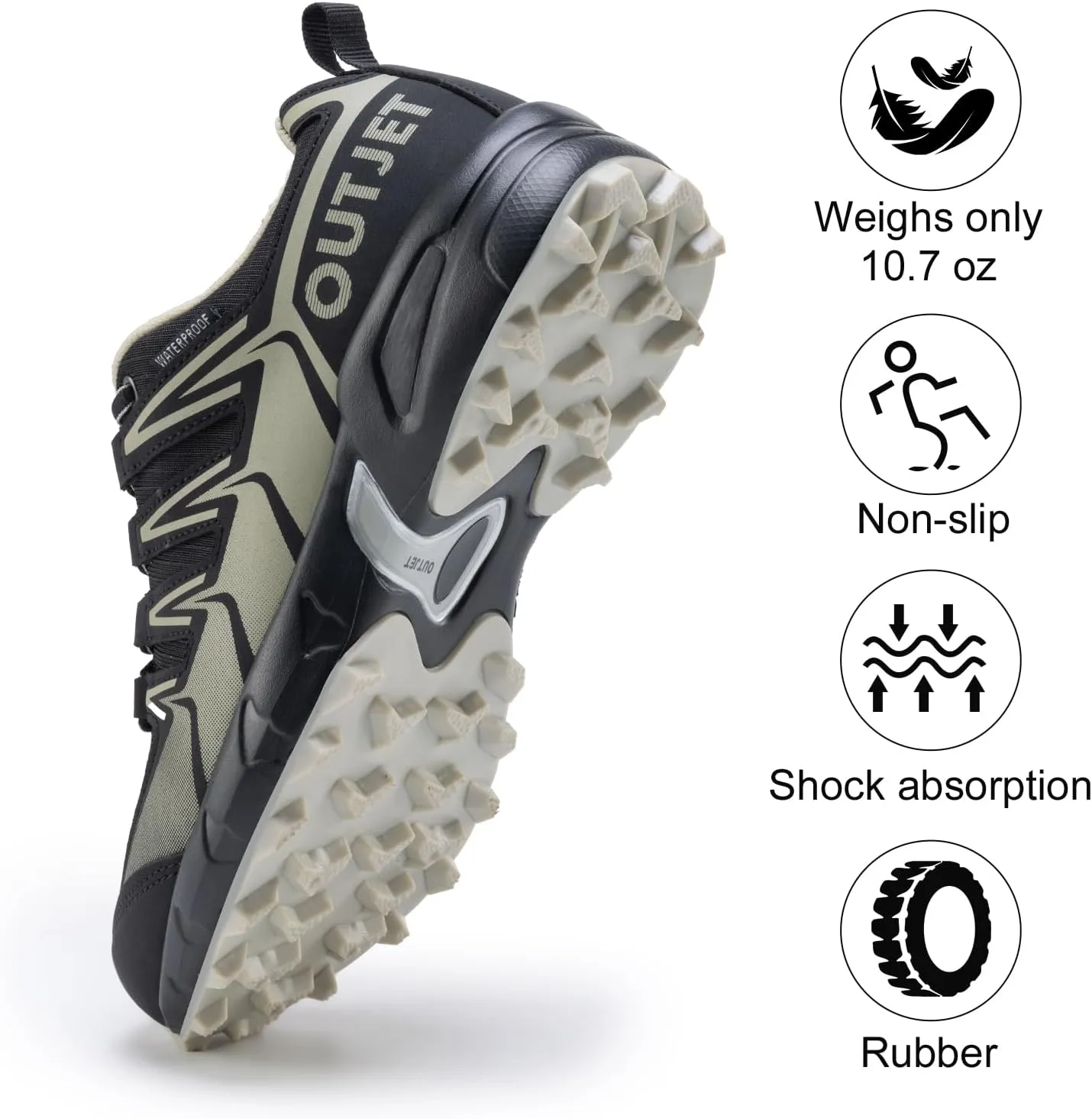 Women's Waterproof Hiking Shoes Lightweight Non-Slip Trails Walking Shoes Outdoor Sneakers