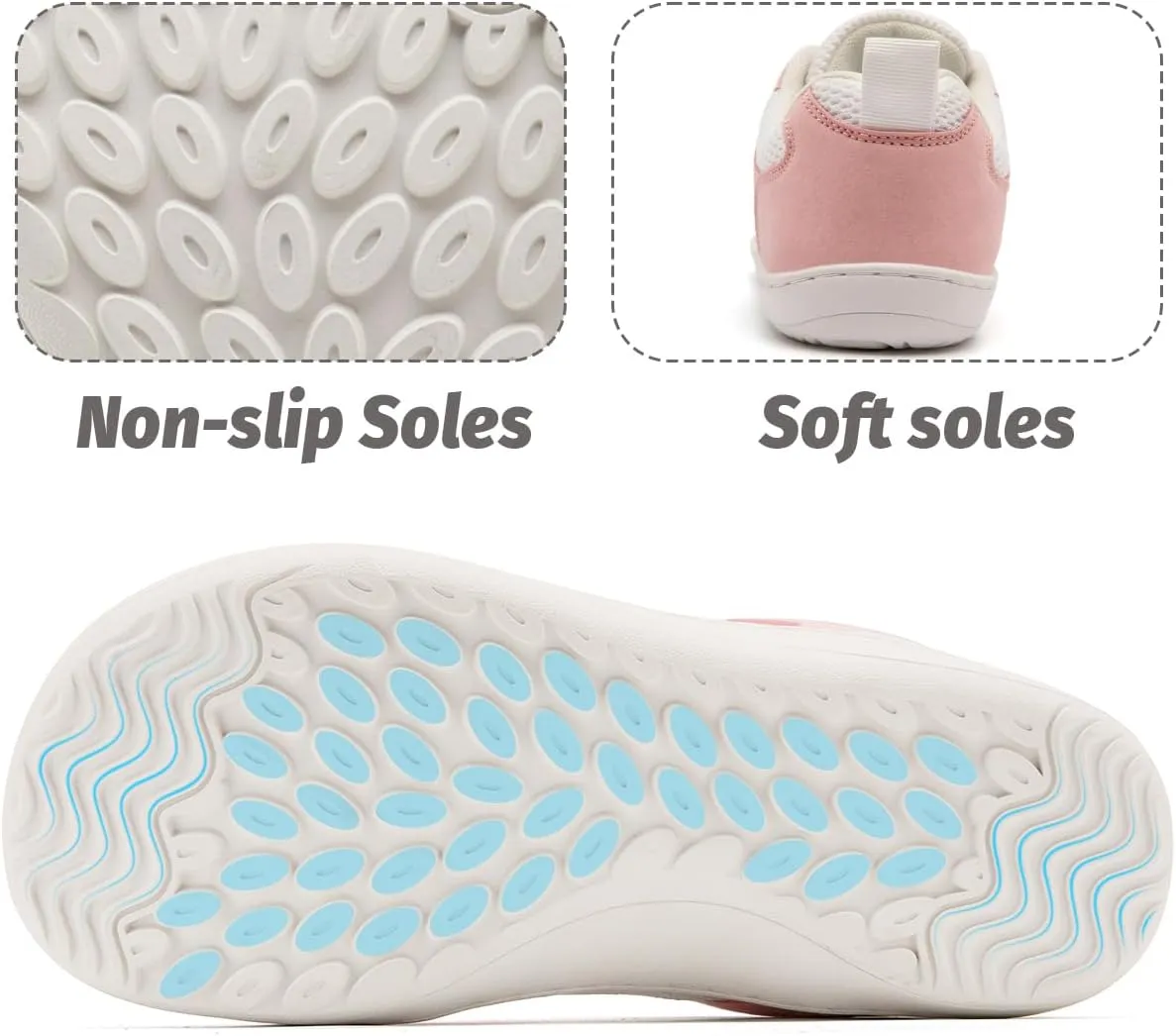 Women's Wide Toe Box Barefoot Sneakers Walking Slip On Shoes Zero Drop Running Sneakers Breathable Non Slip Casual Jogging Shoes