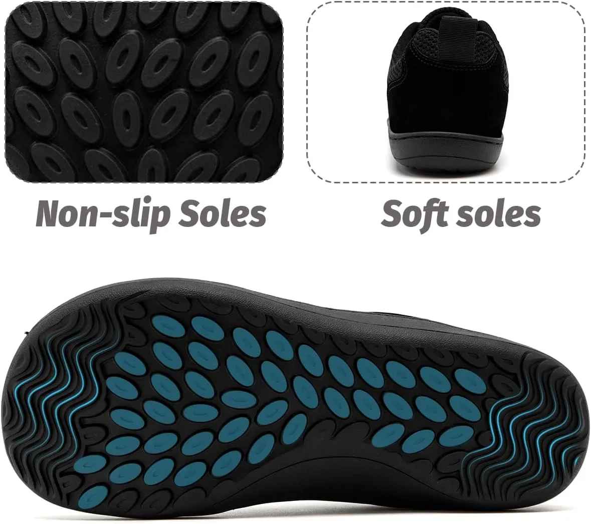 Women's Wide Toe Box Barefoot Sneakers Zero Drop Walking Jogging Shoes Breathable Non Slip Casual Jogging Shoes