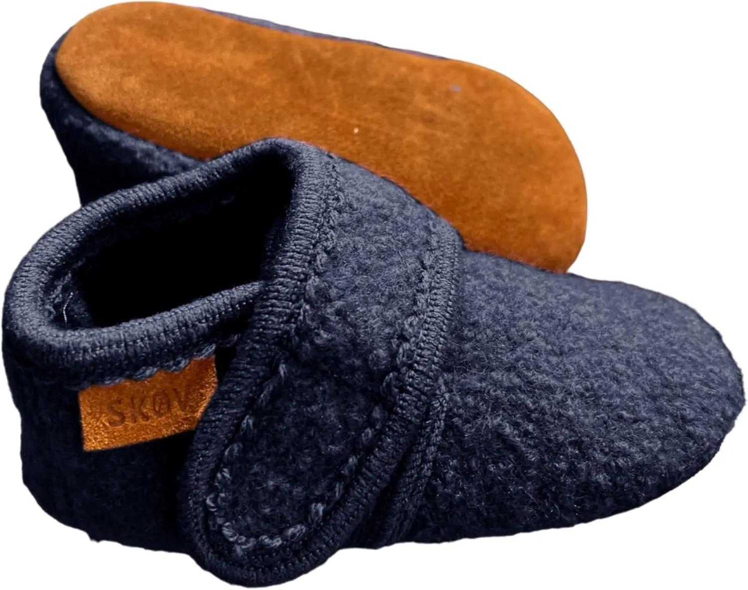 Wool Booties Slippers for Boys Girls Unisex Toddler Baby Infant Child with Leather Sole