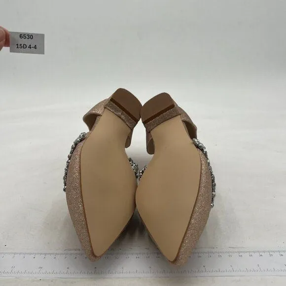 XYD Women Classic Pointed Toe D'Orsay Wedding Flat Sandals Sparkly Rhinestones