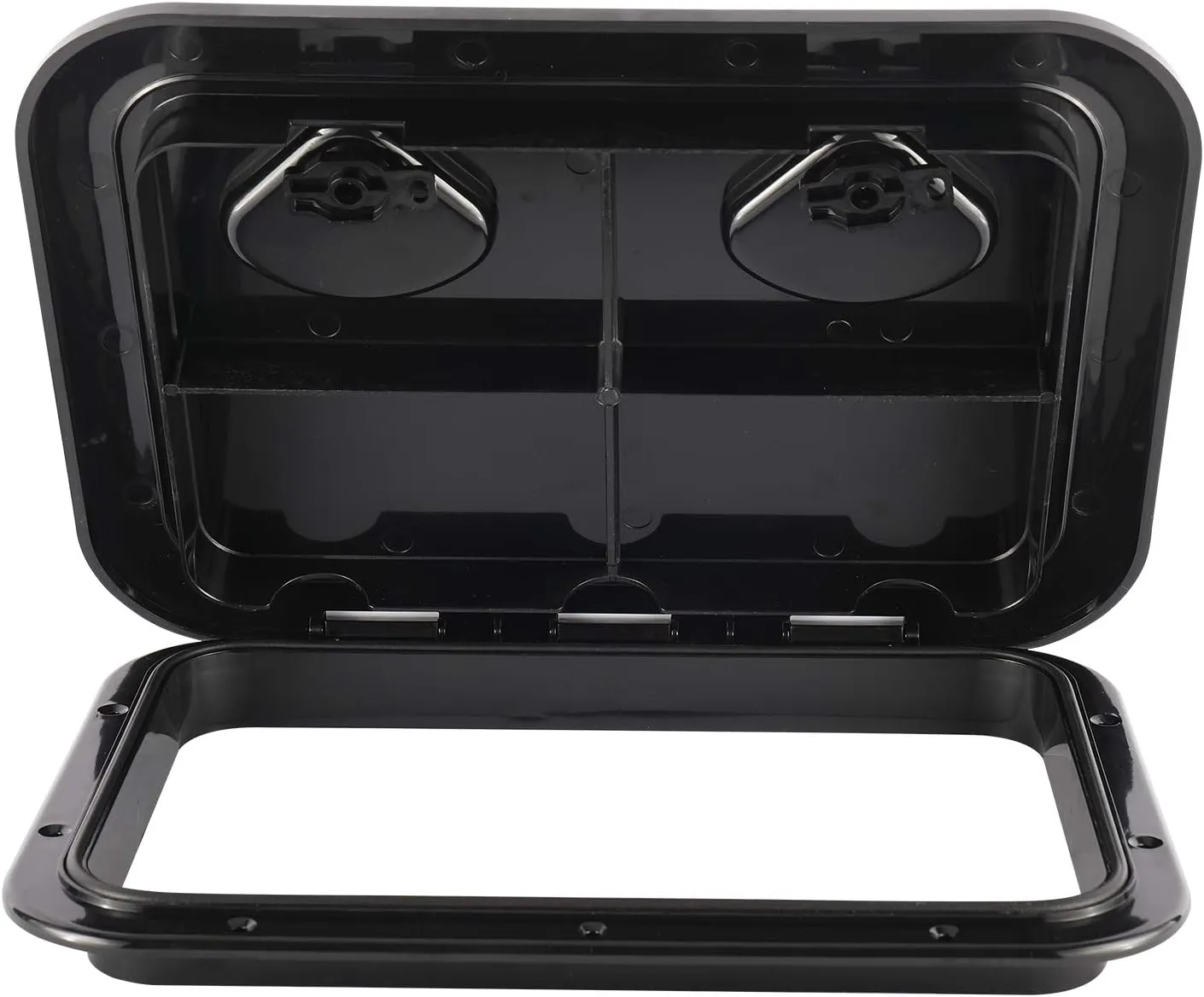 YaeMarine 17-1/4" x 12-3/8'' Marine Boat Deck Access Hatch & Lid, Black (440mm x 315mm)