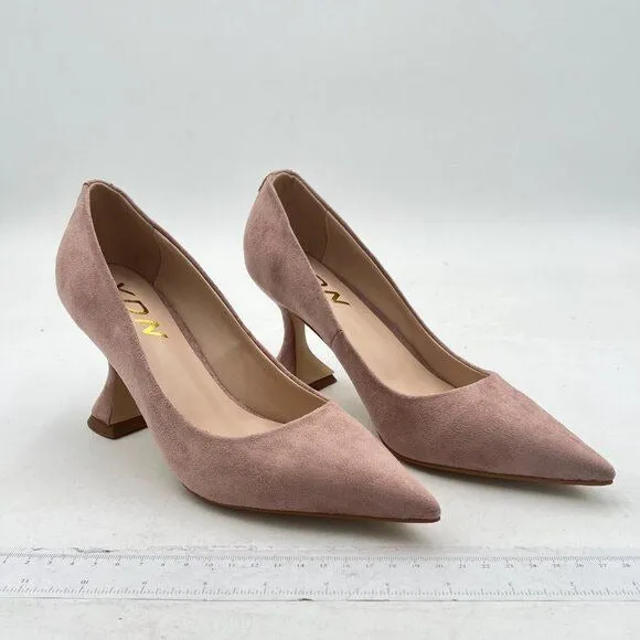 YDN Light Pink Pointed Toe Slip on Pumps Special High Heel Shoe for Party Prom