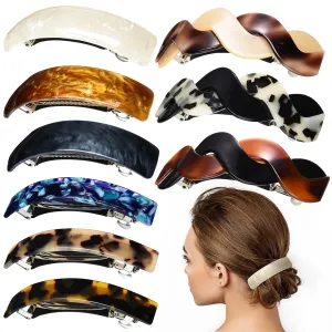 Yinder 9 Pcs Alligator Hair Clips Oval French Barrette Flat Claw Duckbill Sectioning Hair Accessories for Women Jumbo Jaw for Styling Clamps Barrettes for Gifts