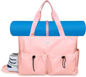 Yoga Bags for Women with Yoga Mats Bags Carrier Carryall Canvas Tote for Pilates Shoulder for Travel Office Beach Workout