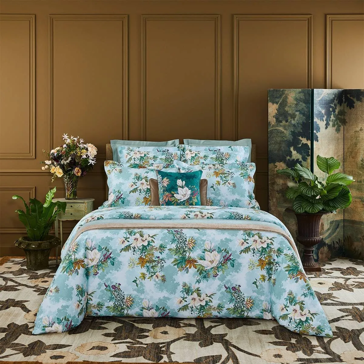 Yves Delorme Panorama Multicolor Euro 26 x 26 in Sham - Extra Soft and Warm Luxury Sheets, 100% Natural Organic French Bed Linens - Breathable and Durable