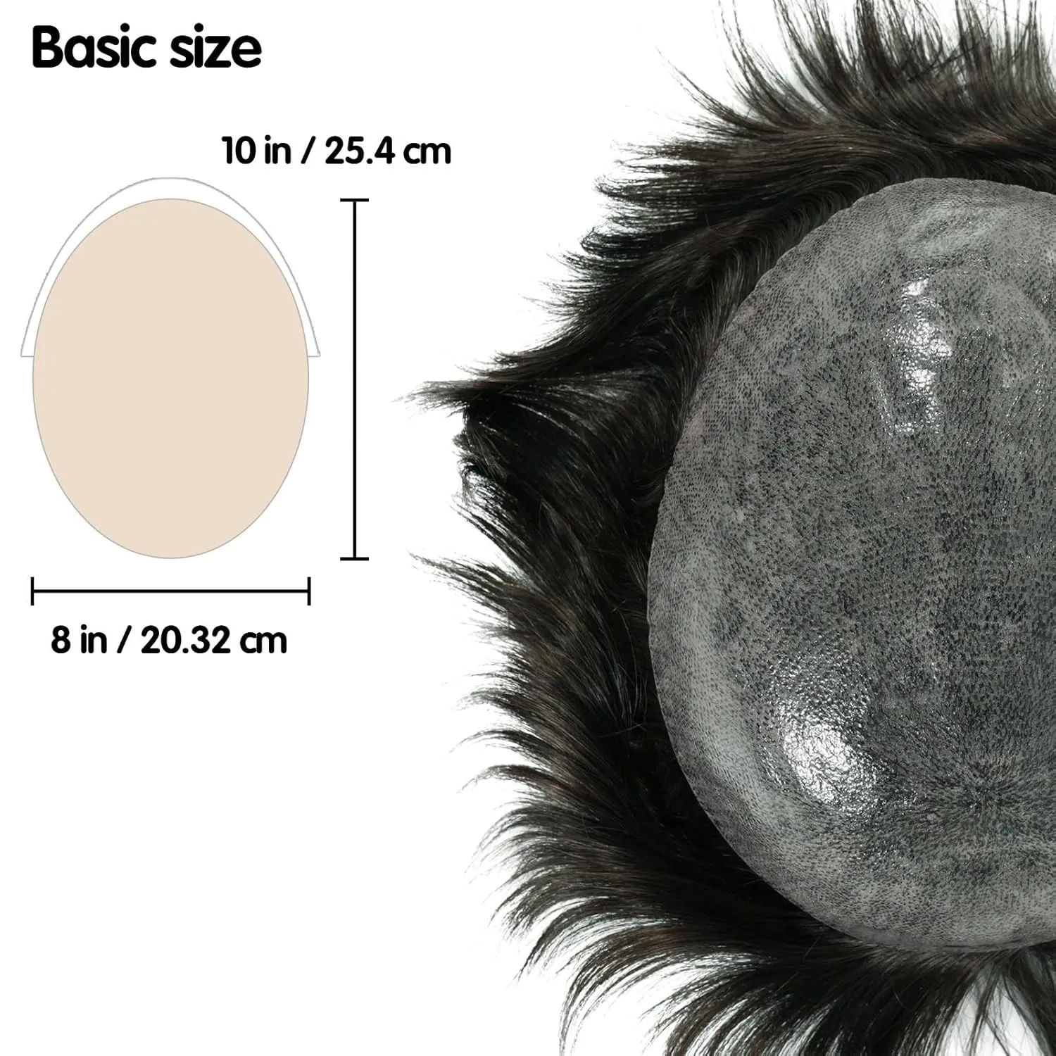 Zakya Hair System for Men Thin Skin with Gauze Durable Men's Hair System Real Human Hair Men's Hairpieces 8x10 Inches Base Replacement System for Men Dark Brown 2#
