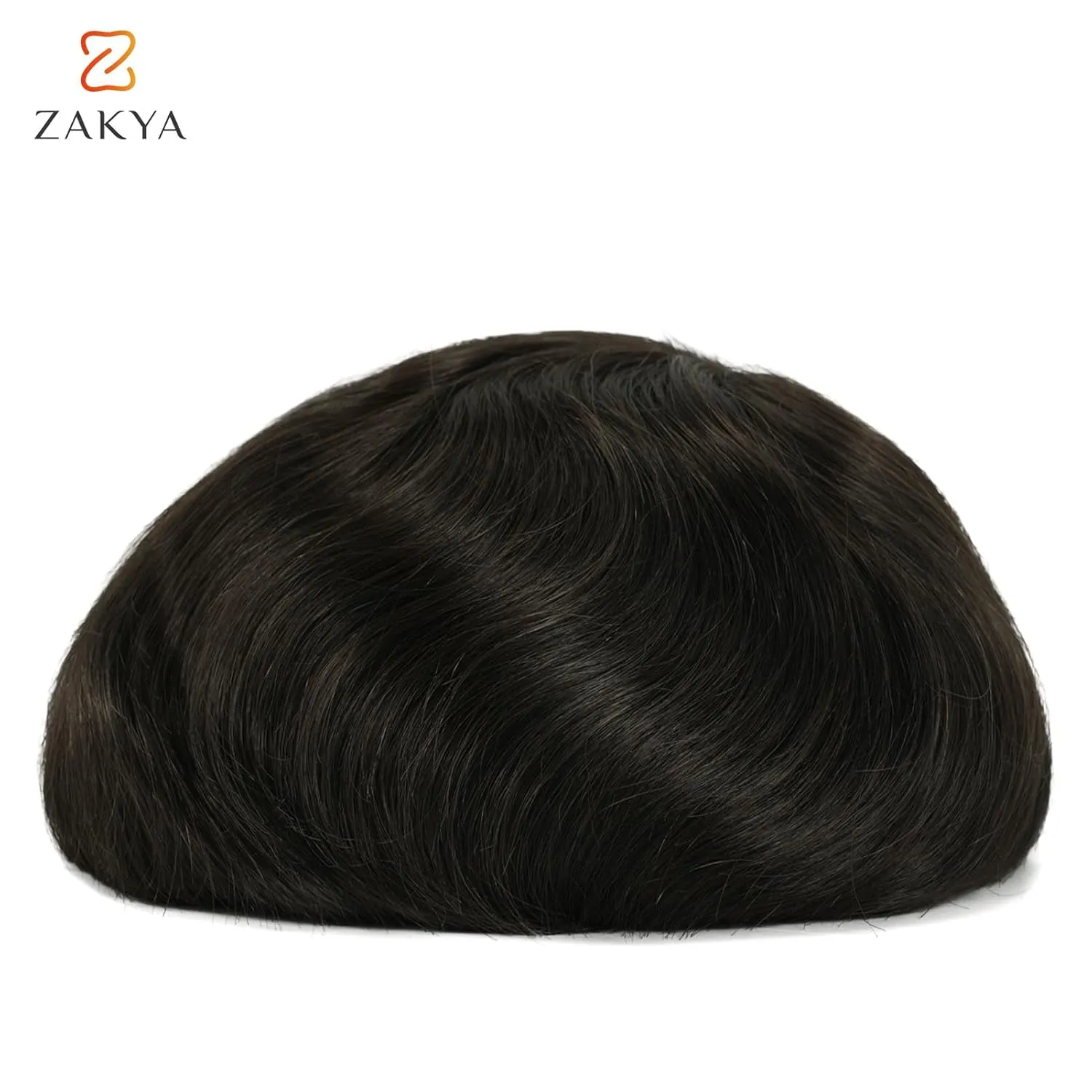 Zakya Hair System for Men Thin Skin with Gauze Durable Men's Hair System Real Human Hair Men's Hairpieces 8x10 Inches Base Replacement System for Men Dark Brown 2#