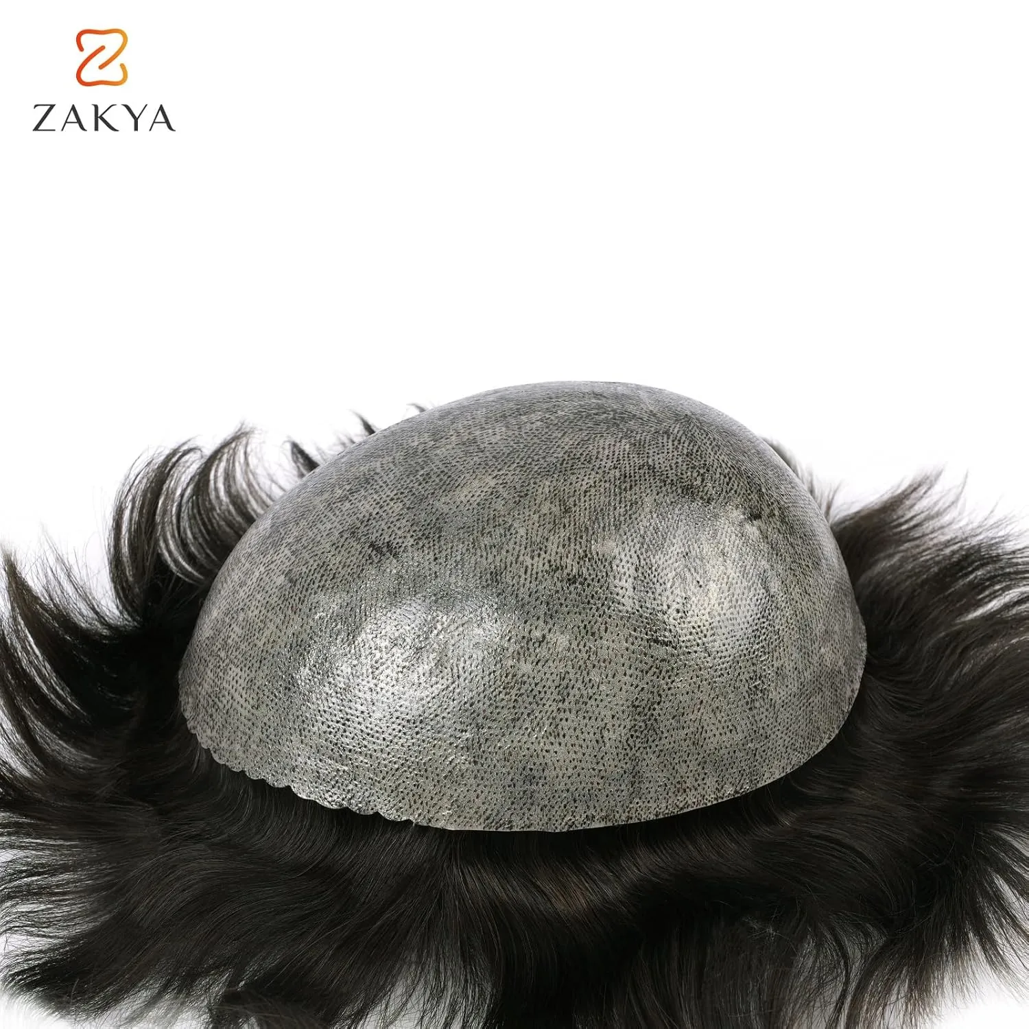 Zakya Hair System for Men Thin Skin with Gauze Durable Men's Hair System Real Human Hair Men's Hairpieces 8x10 Inches Base Replacement System for Men Dark Brown 2#