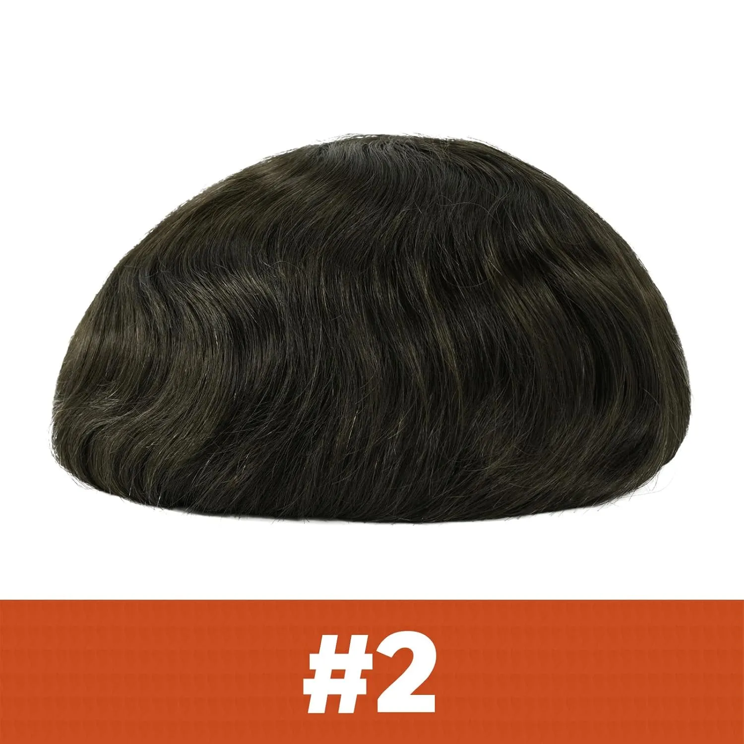 Zakya Hair System for Men Thin Skin with Gauze Durable Men's Hair System Real Human Hair Men's Hairpieces 8x10 Inches Base Replacement System for Men Dark Brown 2#