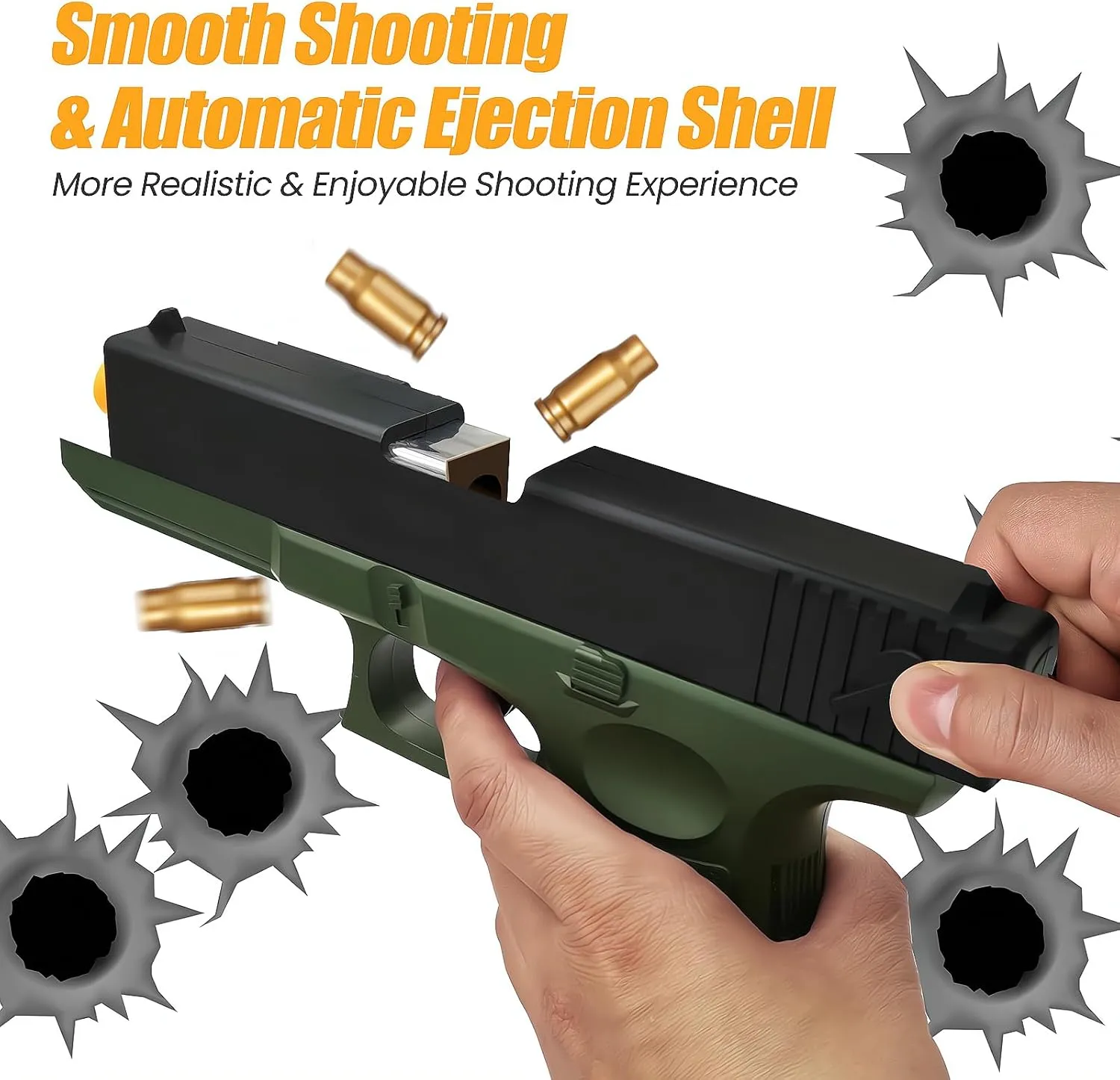 Zanktony Soft Bullet Toy Gun Shell Ejecting, Realistic Toy Pistol for Boys, Educational Play Gun Model, Halloween Christmas Birthday Gifts for Boys Kids Adults Age 8 