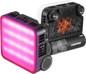 ZHIYUN CINEPEER CM15 15W RGB Video Light [Official] Fill Handheld Light 2600mAh CRI 94  2500k~10000k Outdoor Photography Selfie Light Rechargeable Portable 360° Full Color Camera Light Cold Shoe