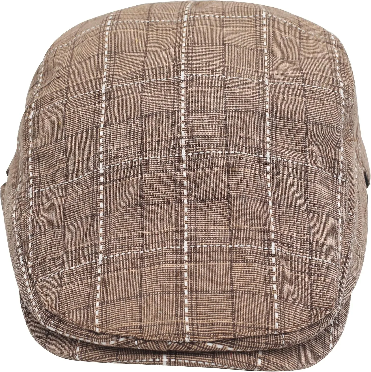 ZLYC Men Cotton Flat Cap Summer Scally Ivy Gatsby Newsboy Beret Driver Cabbie Hunting Hat