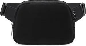ZORFIN Belt Bag for Women Men Fashionable Crossbody Fanny Packs for Women with Adjustable Strap for Hiking Running Travel（Black）