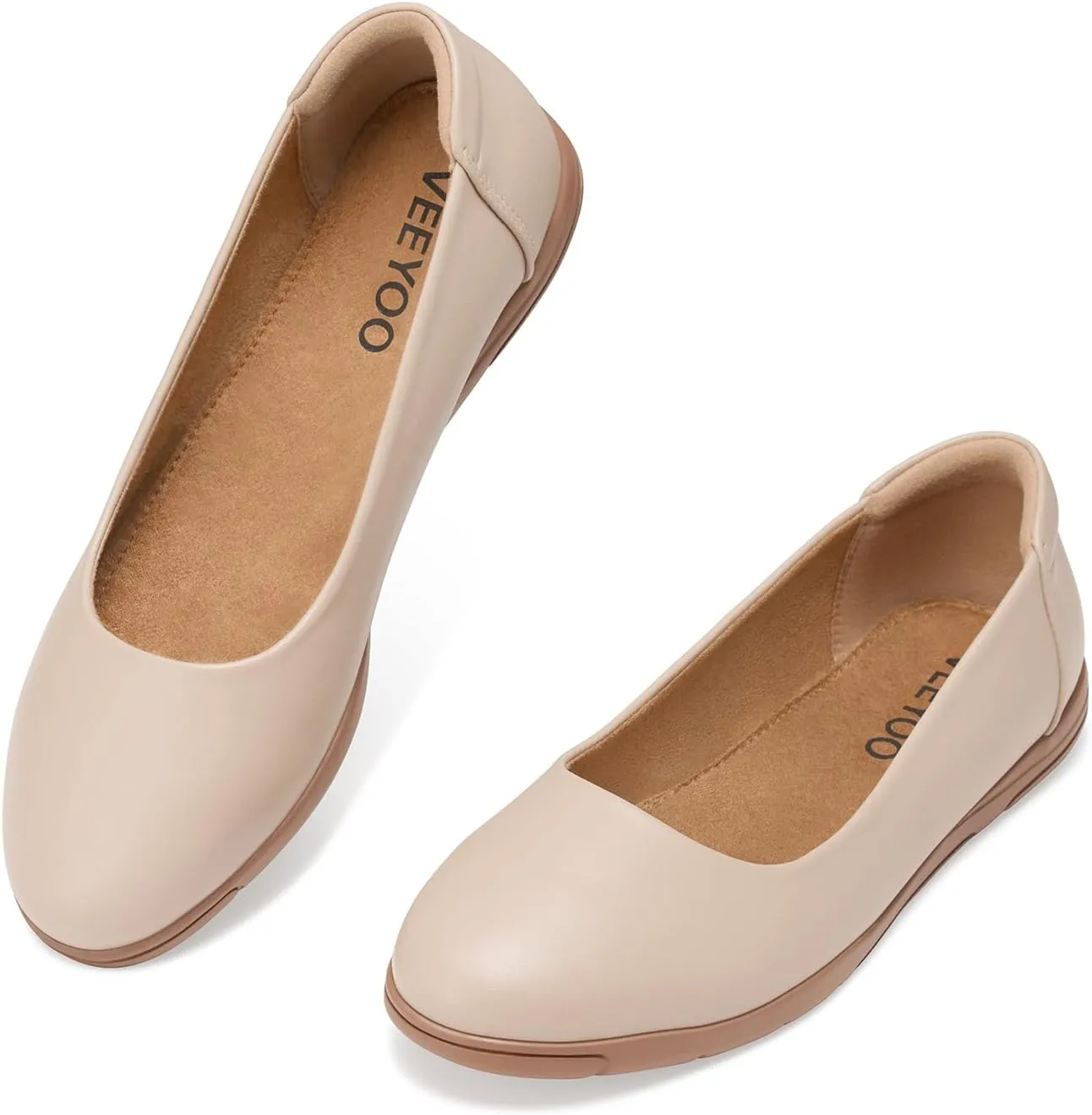 ZURIN Women's Comfortable Ballet Dressy Flats, Round Toe Slip On Flats Dress Work Shoes for Business Casual